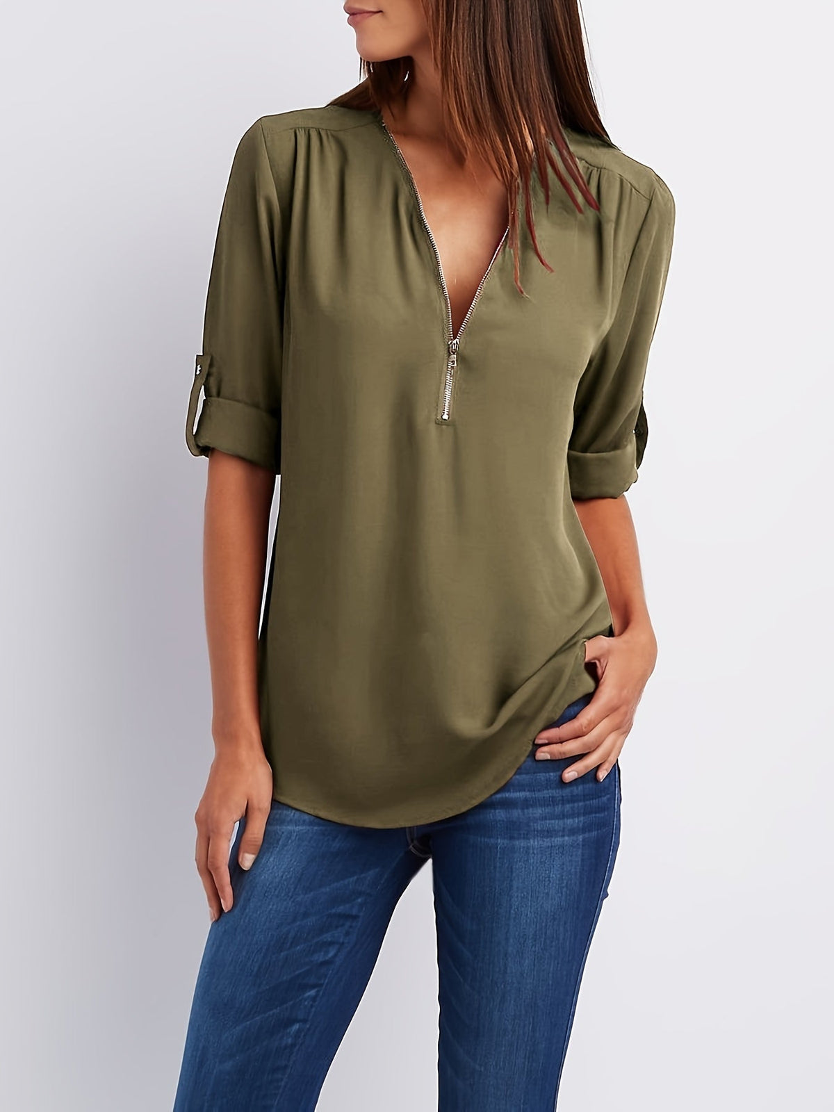 BLOUSE MET RITSSLUITING VOOR VROUWEN