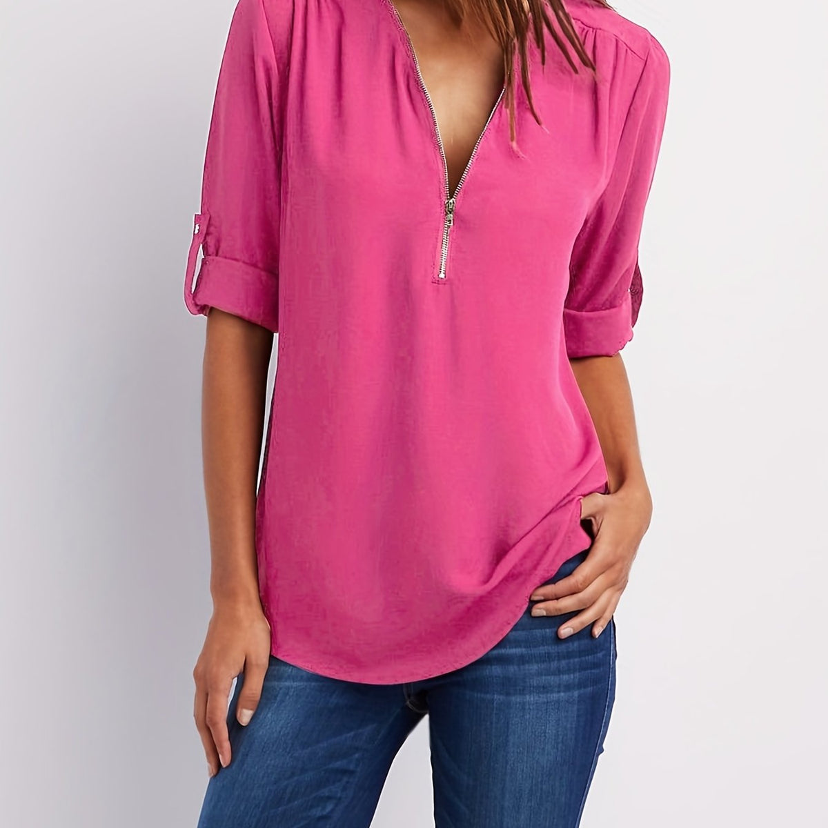 BLOUSE MET RITSSLUITING VOOR VROUWEN