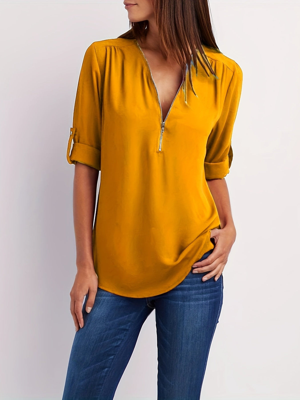 BLOUSE MET RITSSLUITING VOOR VROUWEN