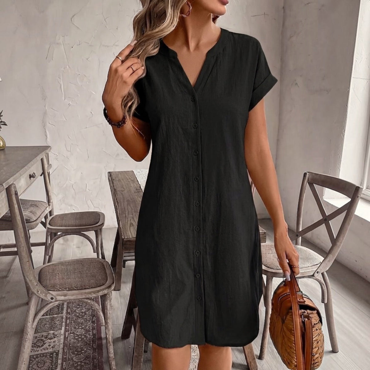 SHIRTJURK MET V-HALS VOOR VROUWEN