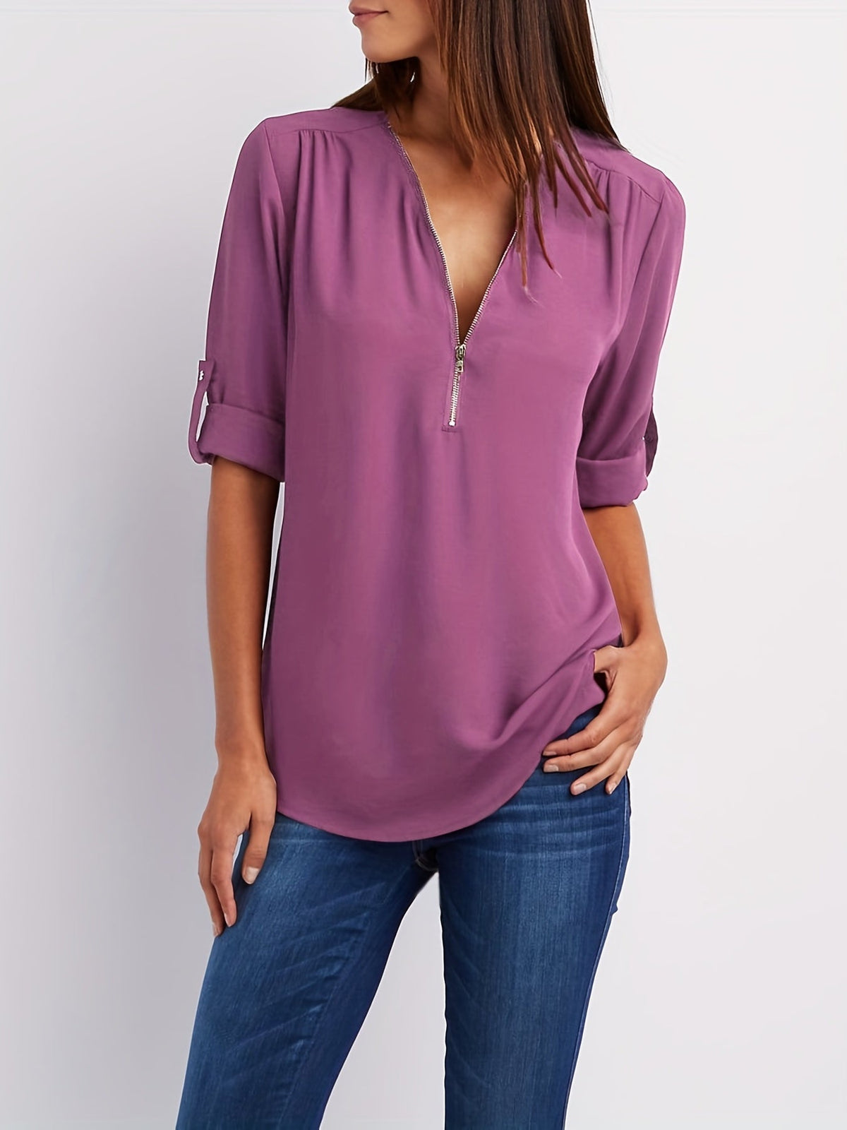 BLOUSE MET RITSSLUITING VOOR VROUWEN