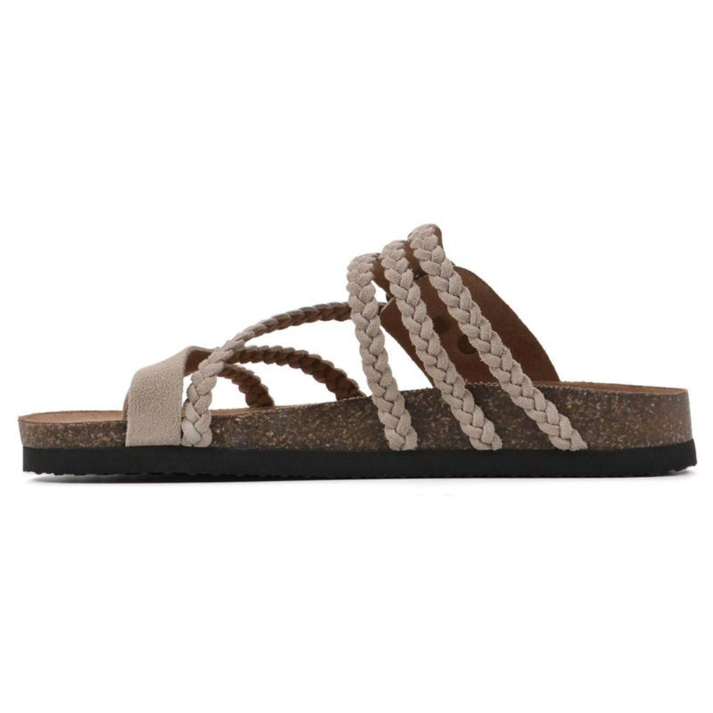 GEVLOCHTEN KURK SANDALEN VOOR VROUWEN