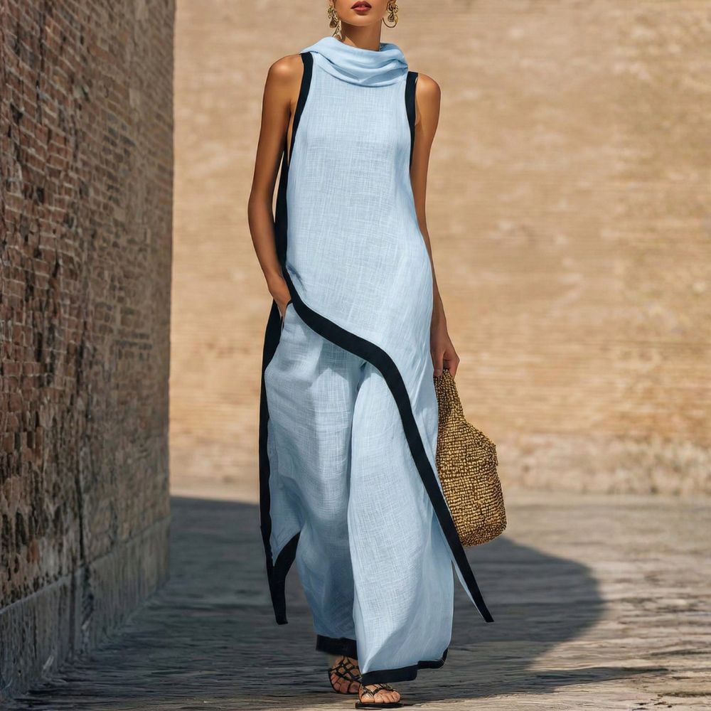 ASYMMETRISCHE LINEN SET VOOR VROUWEN