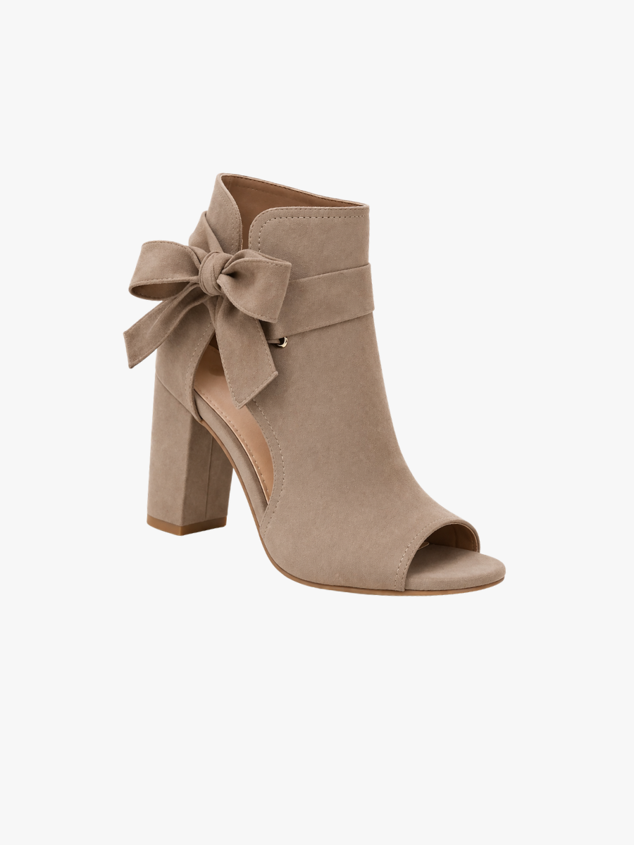 SUÈDE PEEP-TOE BLOKHIEL VOOR VROUWEN