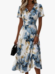 MODERNE MIDILANGE FLORELE JURK VOOR VROUWEN