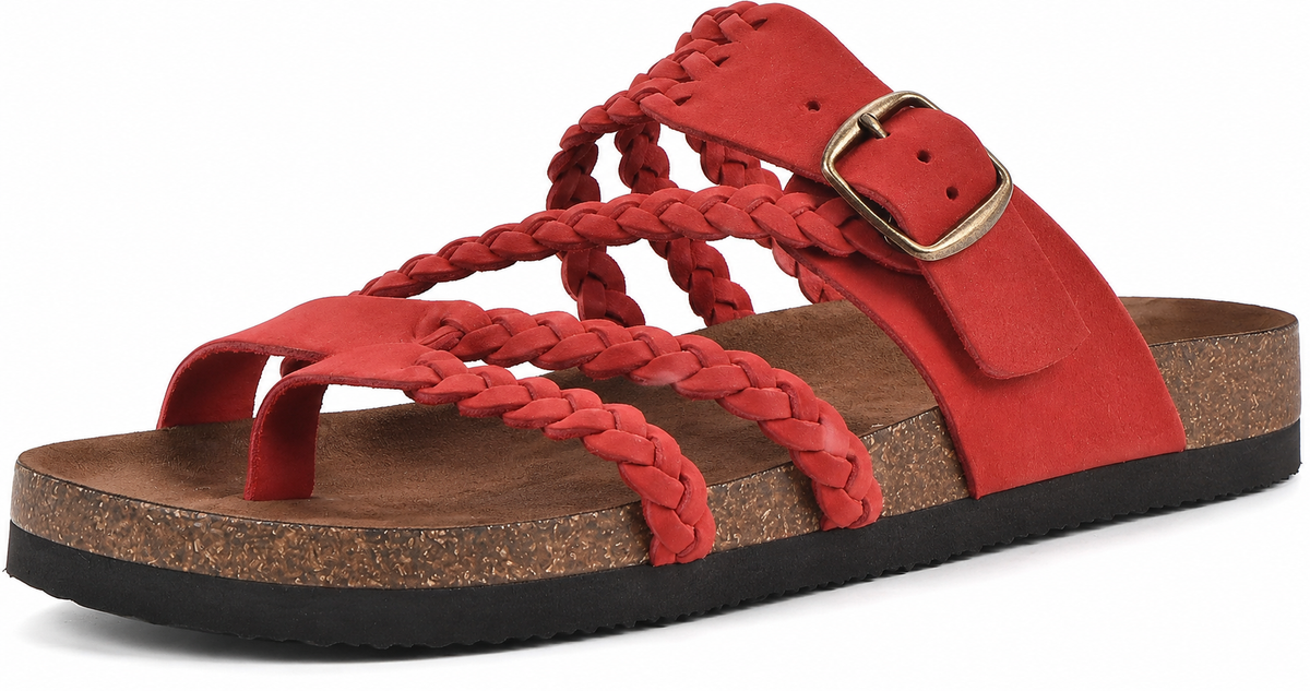 GEVLOCHTEN KURK SANDALEN VOOR VROUWEN