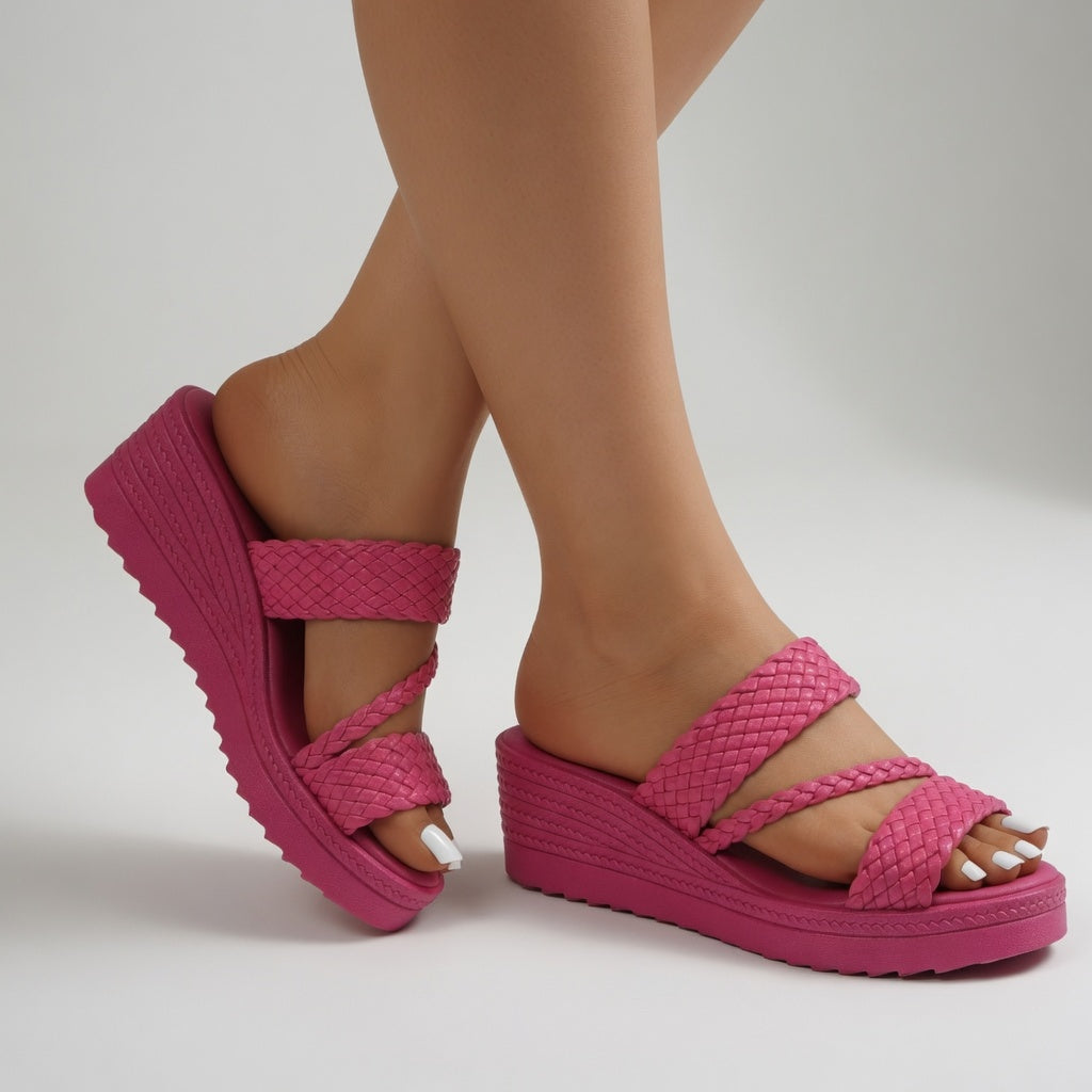GEVLOCHTEN WIG SANDALEN VOOR VROUWEN