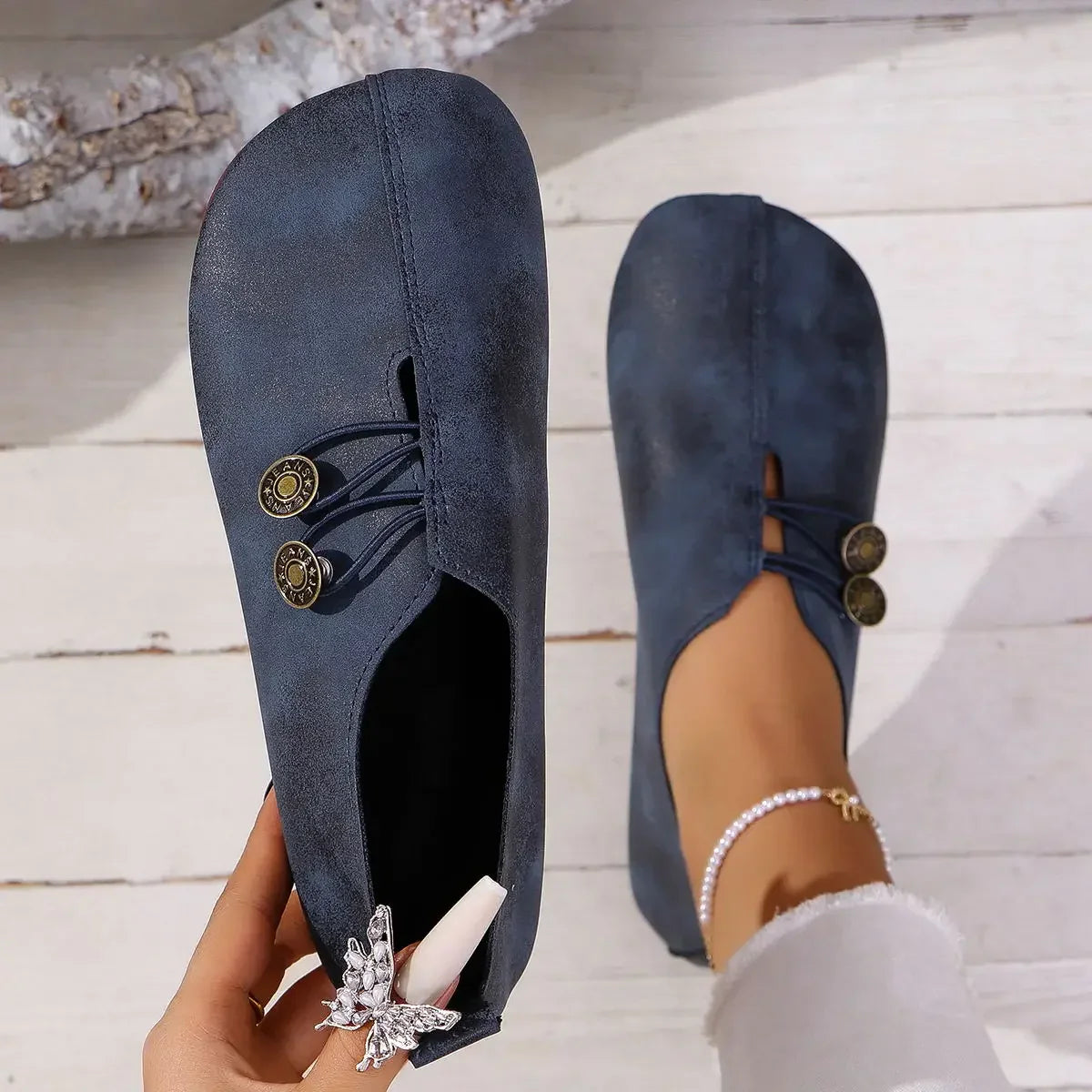 MOCASSINS MET KNOOP VOOR DAMES