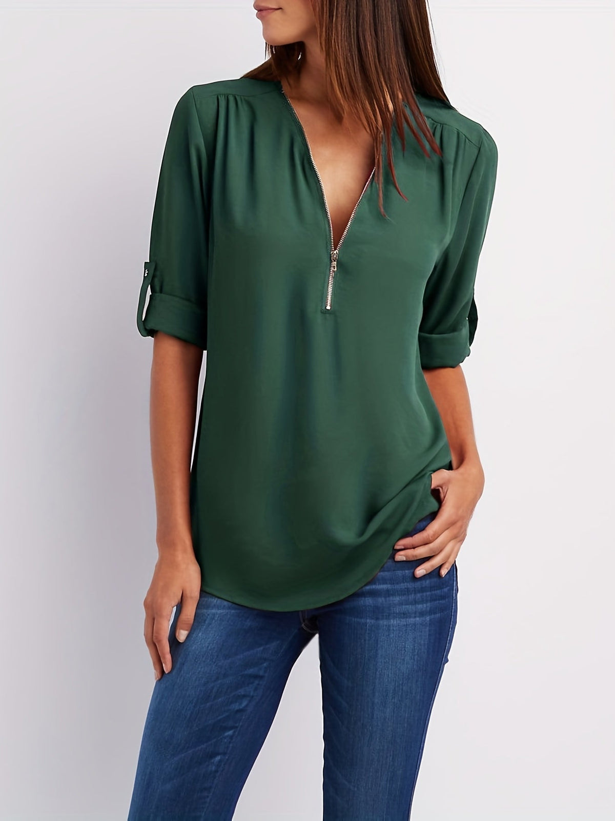 BLOUSE MET RITSSLUITING VOOR VROUWEN